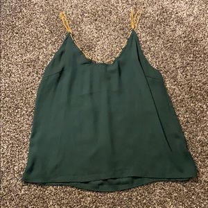 Charlotte Russe emerald green cami w/ chain sleeve